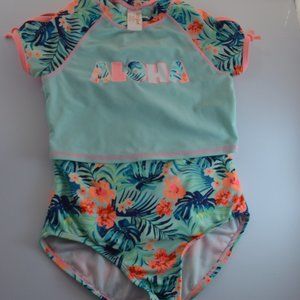 Aloha Swimsuit w/ RashGuard Girls M7/8 Cat & Jack